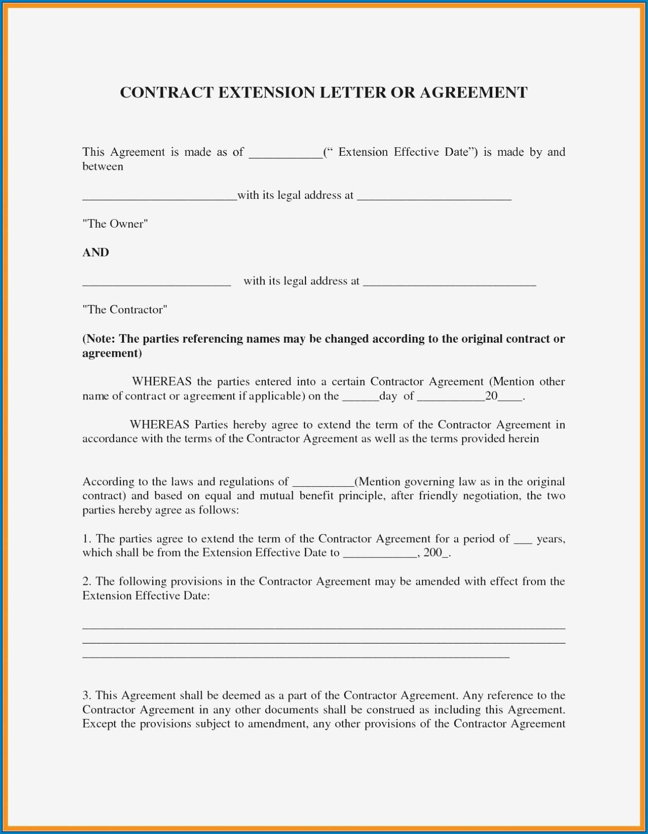 sample agreement between two parties template