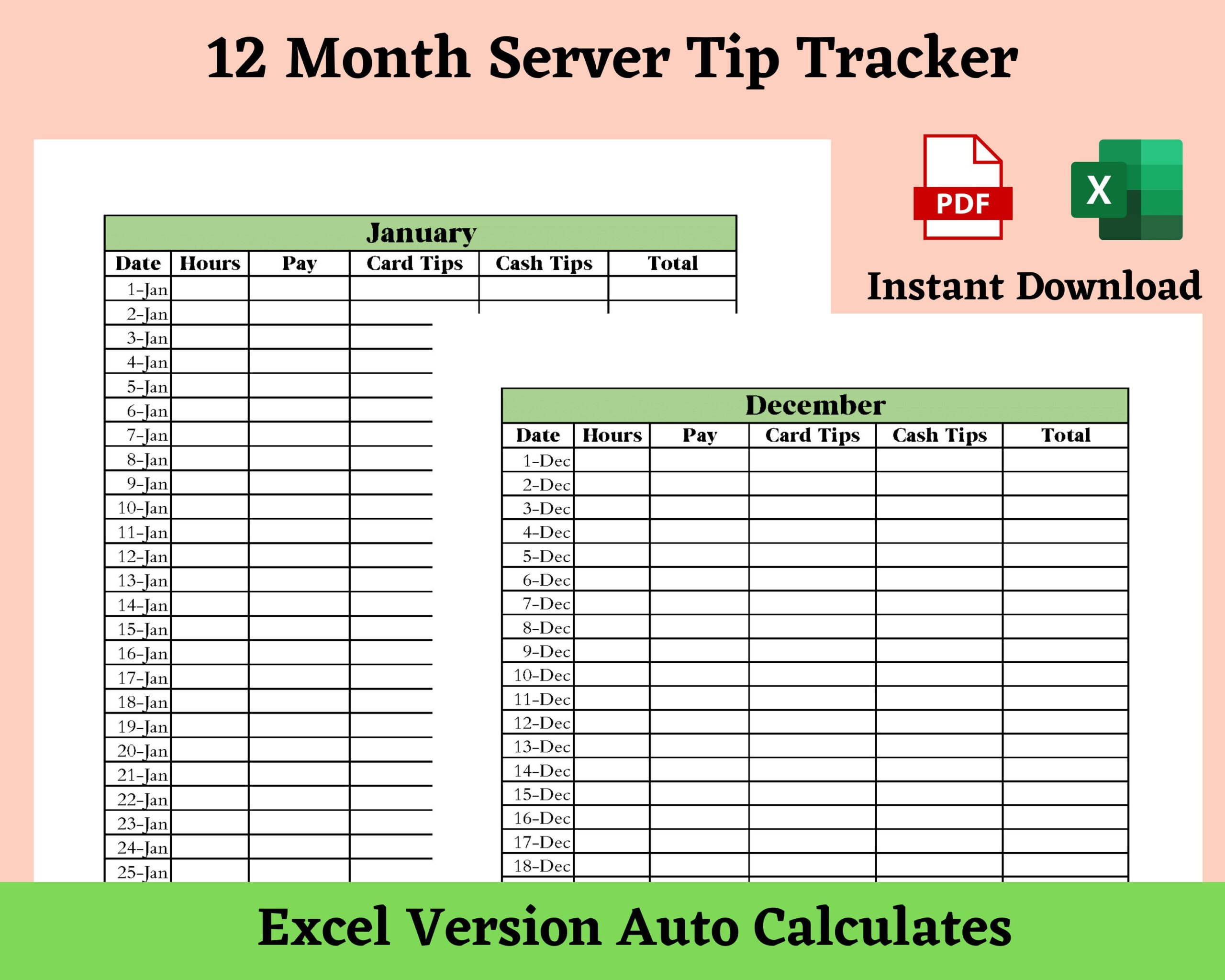 sample server budget template