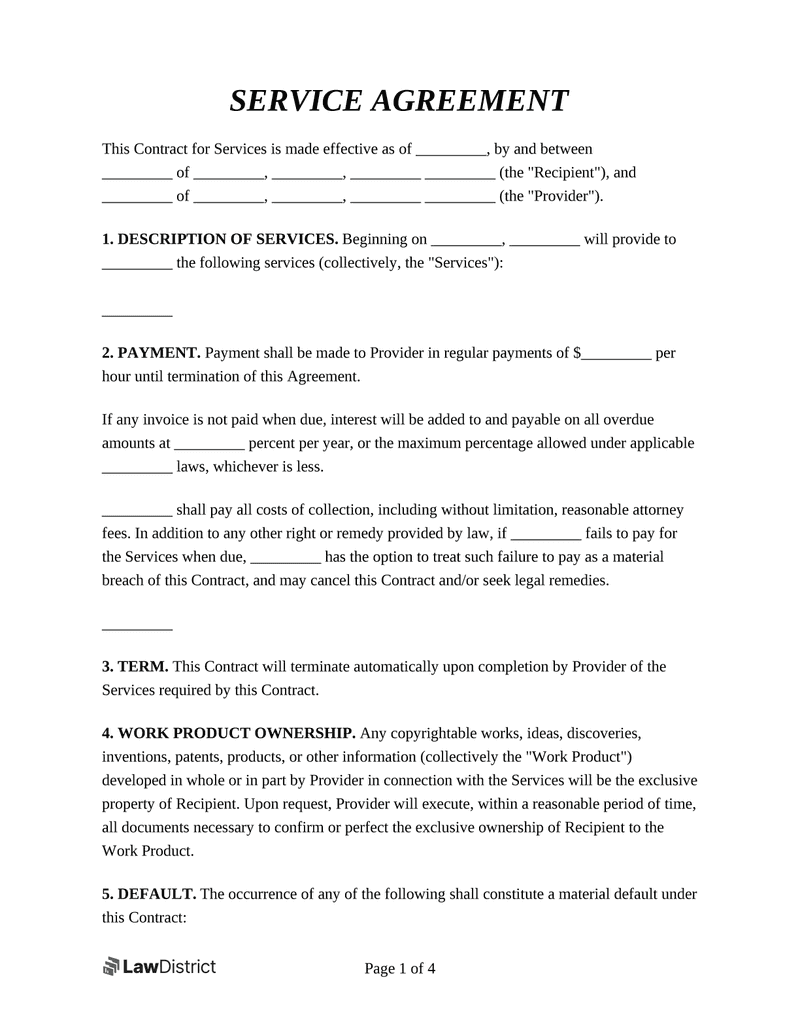 sample Service Agreement Template