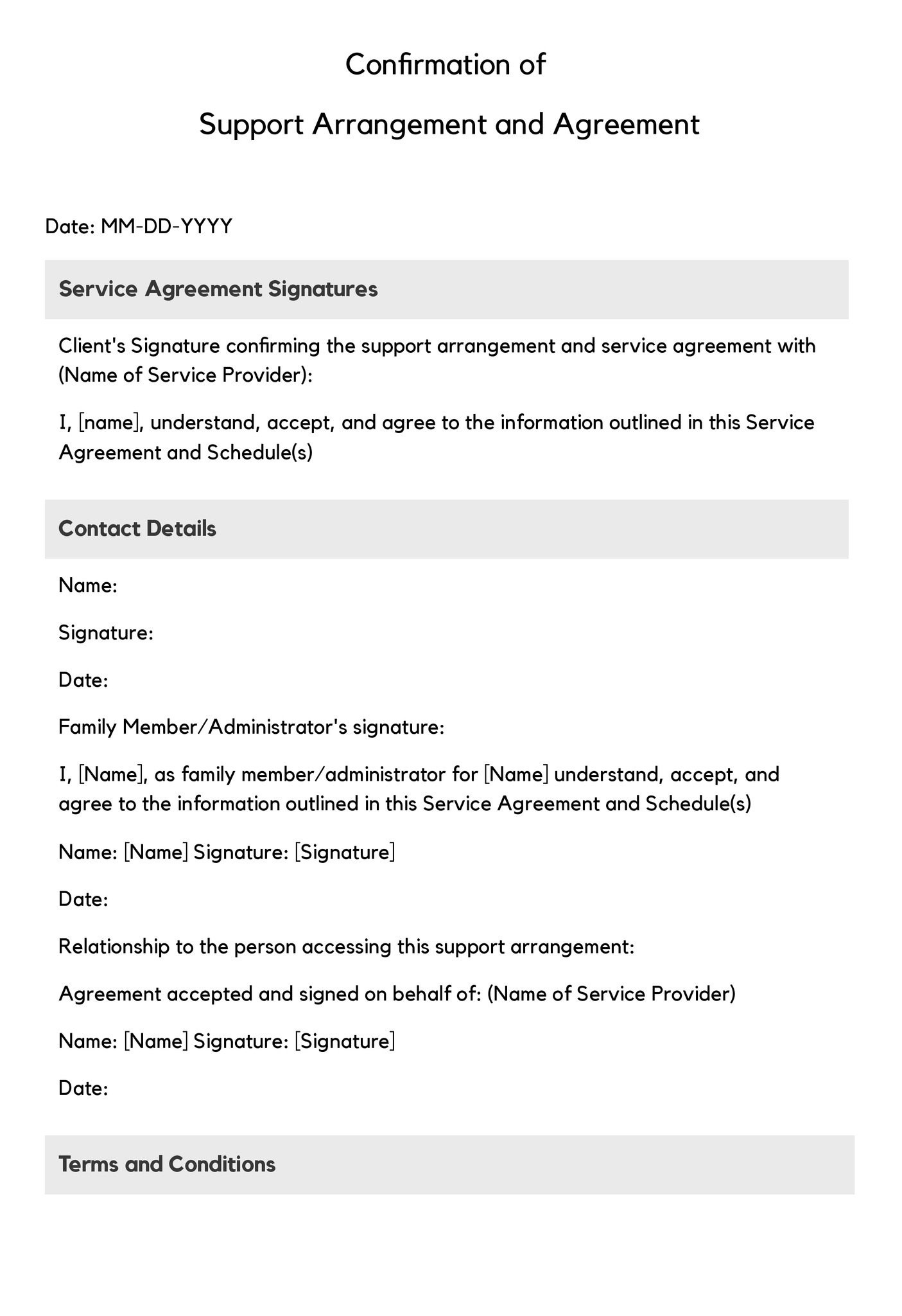 sample Service Agreement Template