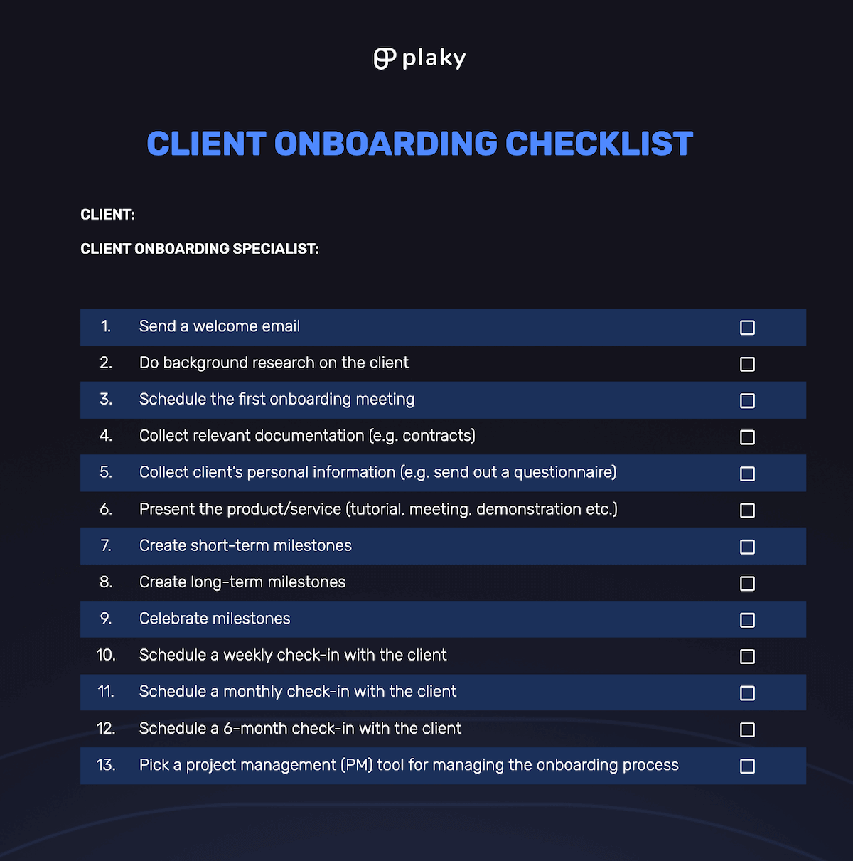 sample client onboarding checklist template