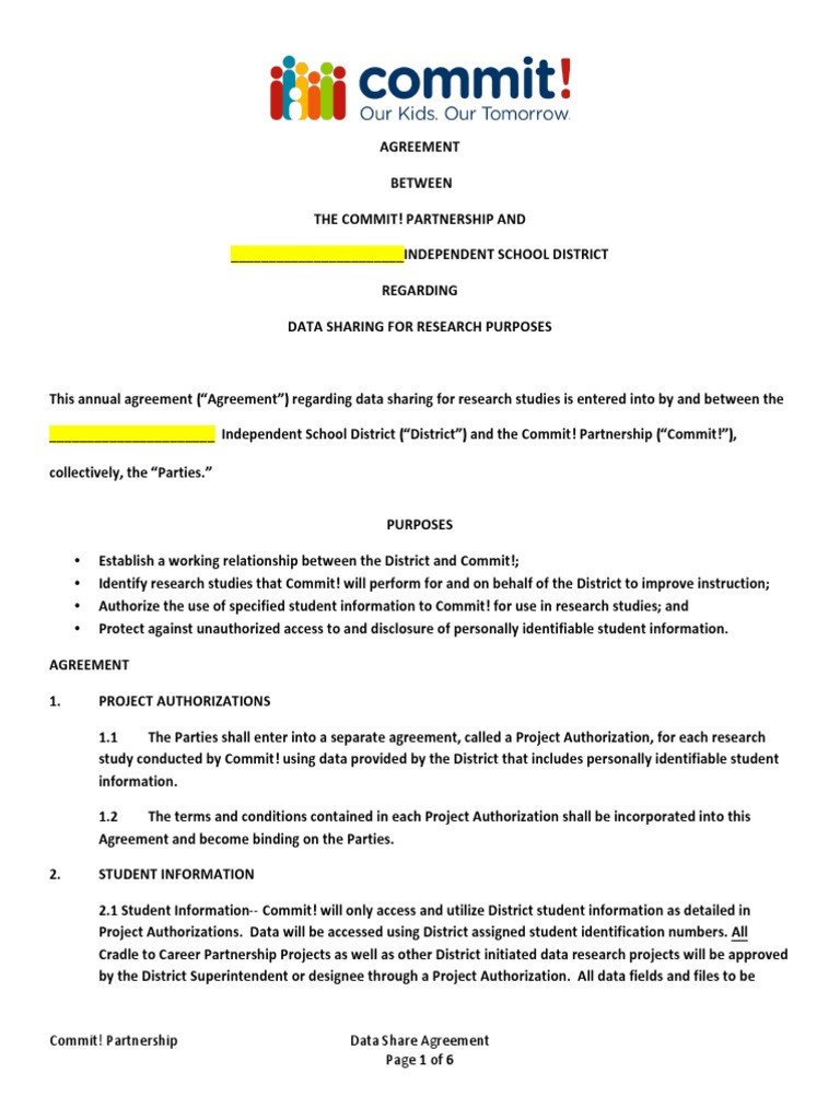 sample data sharing agreement template