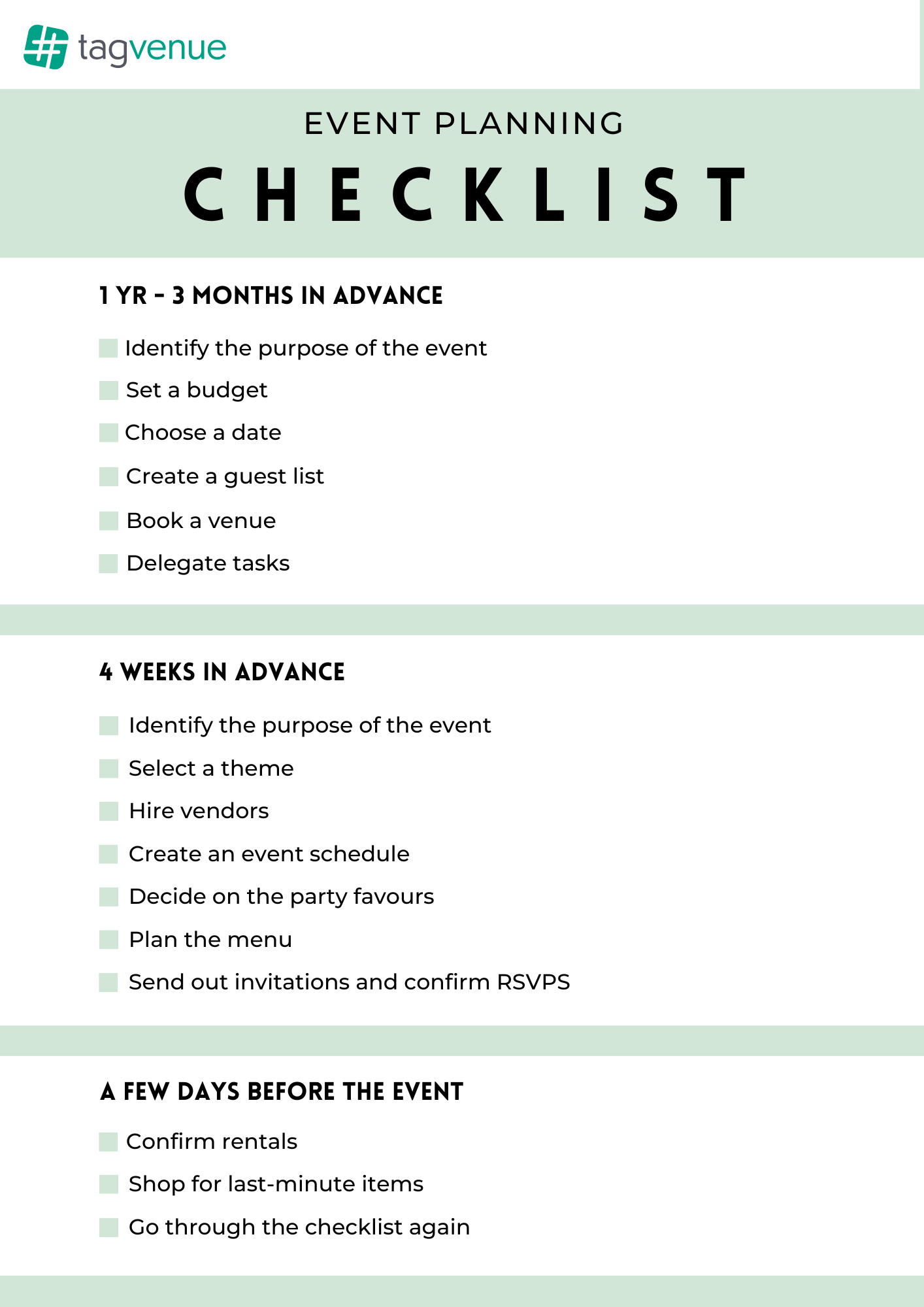 sample event checklist template