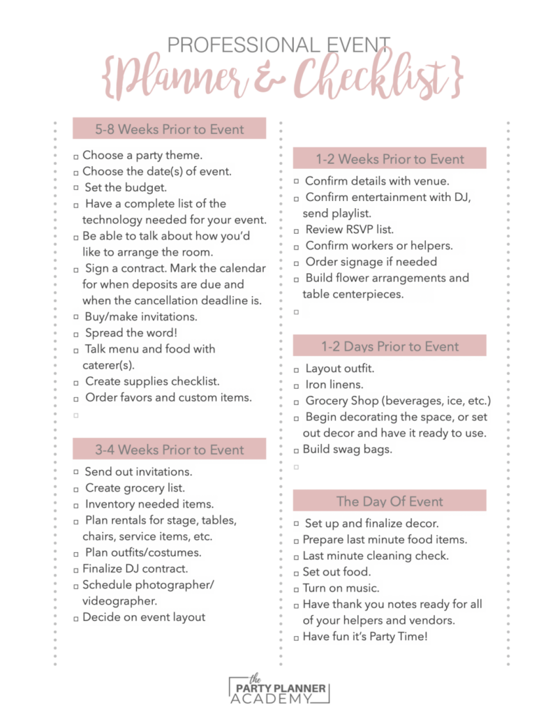 The Power of Using an Event Planning Checklist [Free Printable