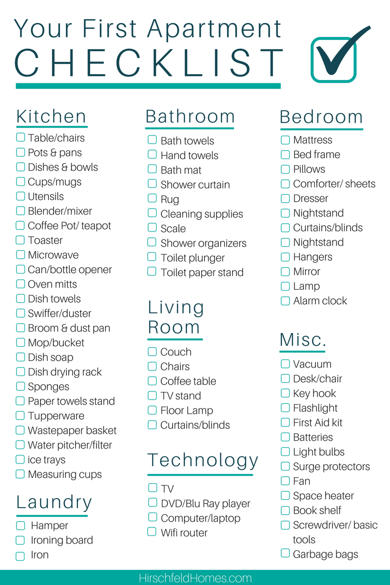 The Ultimate First Apartment Checklist