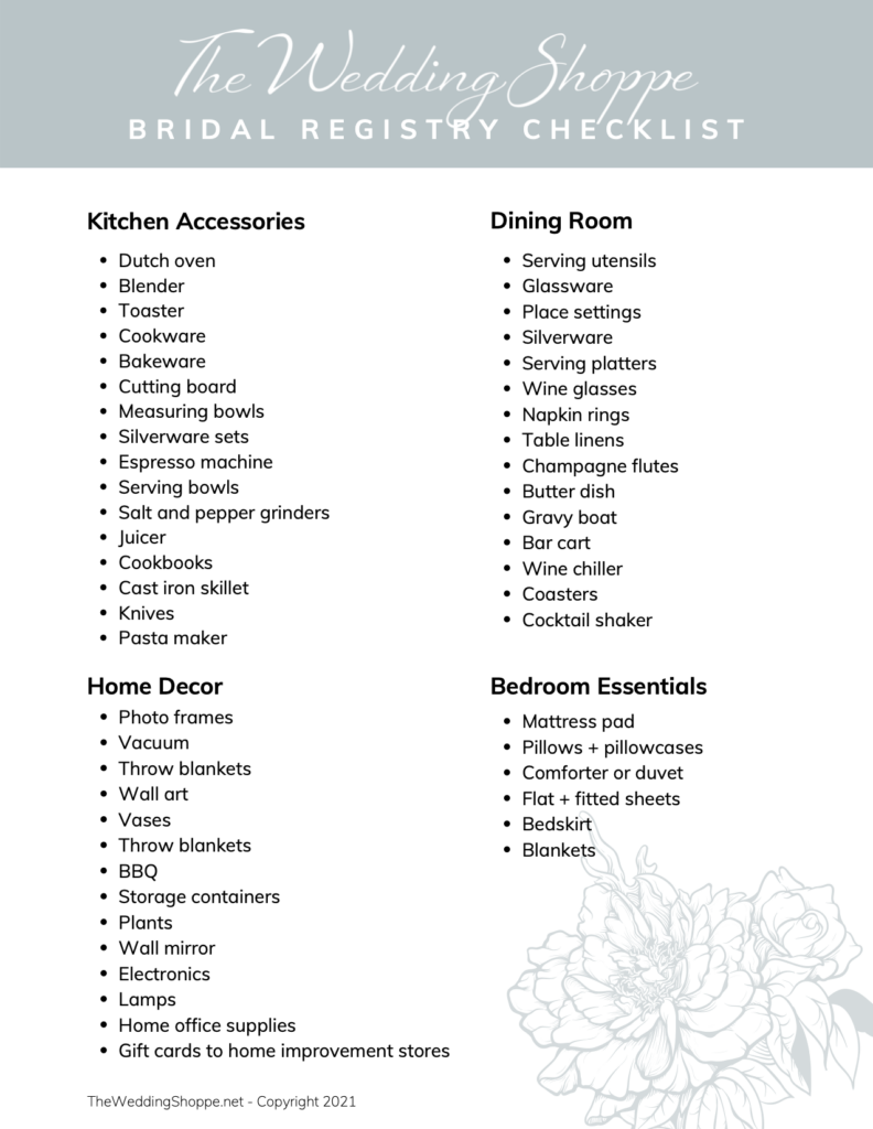 The Ultimate Wedding Registry Checklist for Brides The Wedding