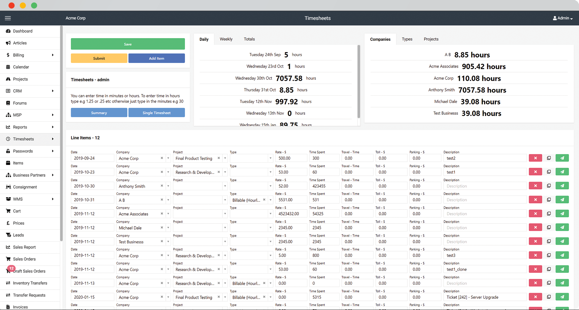 sample accounting timesheet template