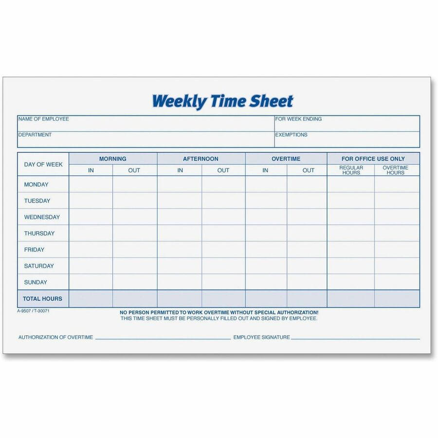 sample employee weekly timesheet template