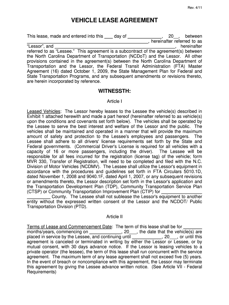 sample truck lease agreement template