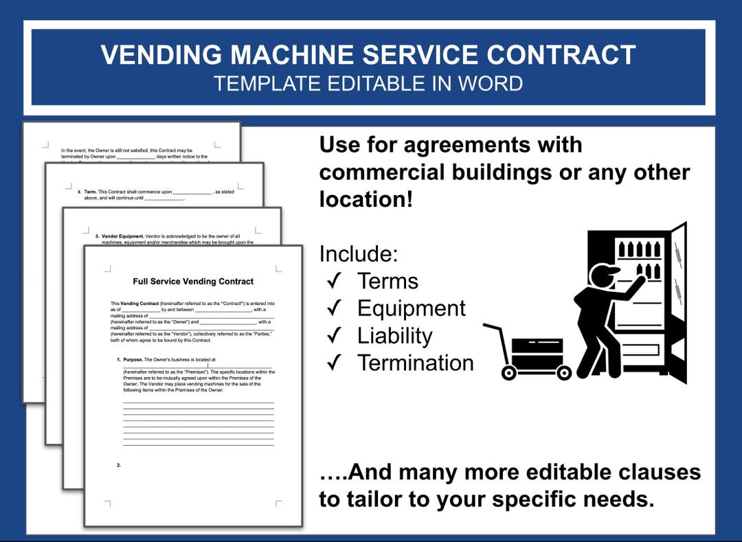 sample Vending Machine Agreement Template