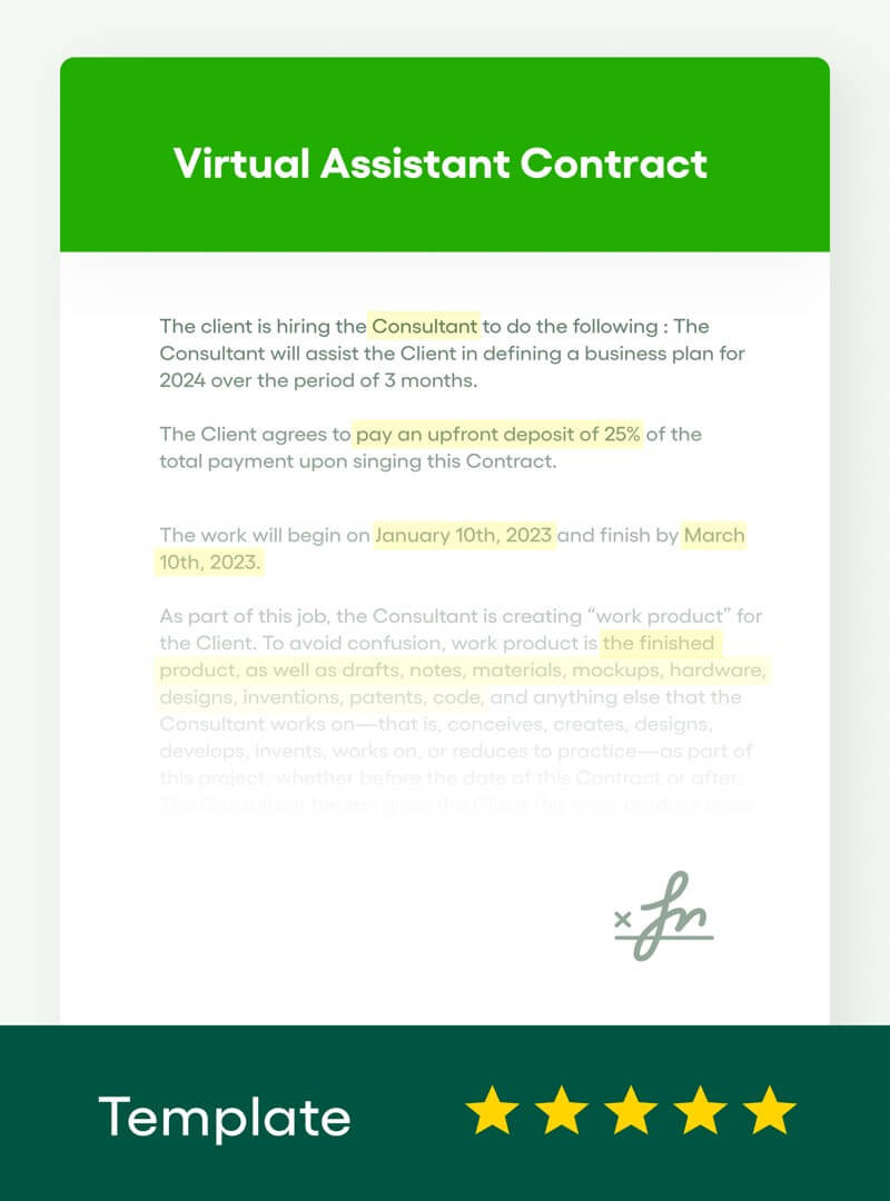 sample Virtual Assistant Agreement Template