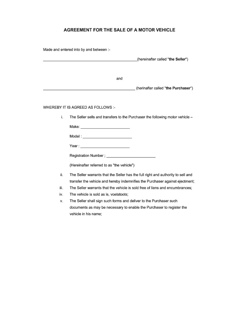 sample private car sales agreement template