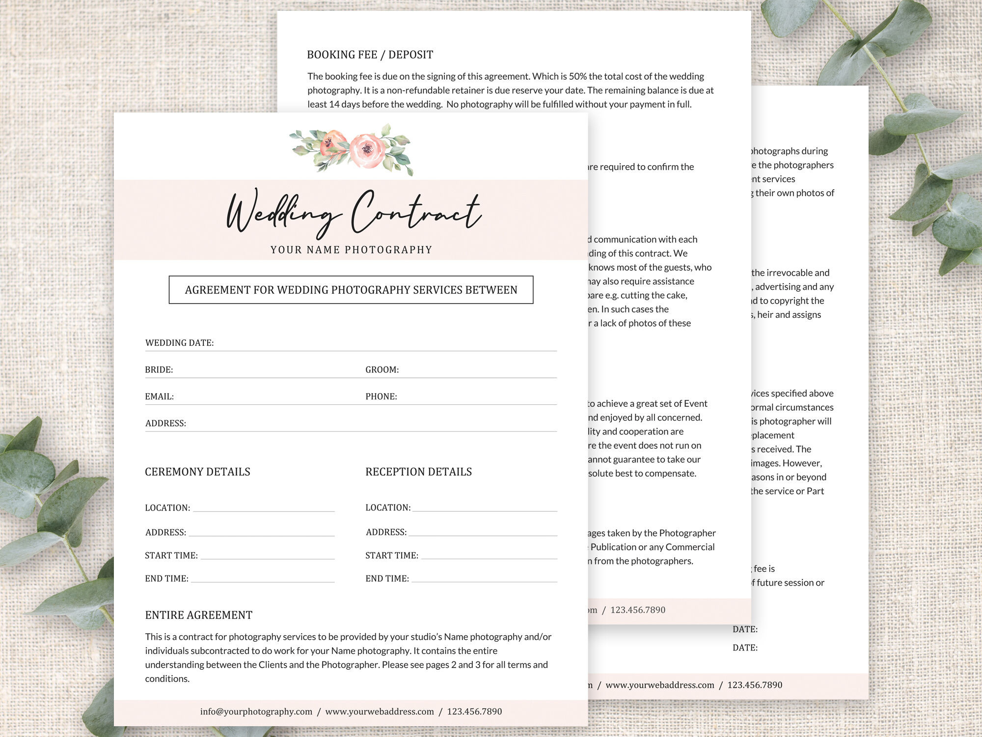 sample Wedding Agreement Template