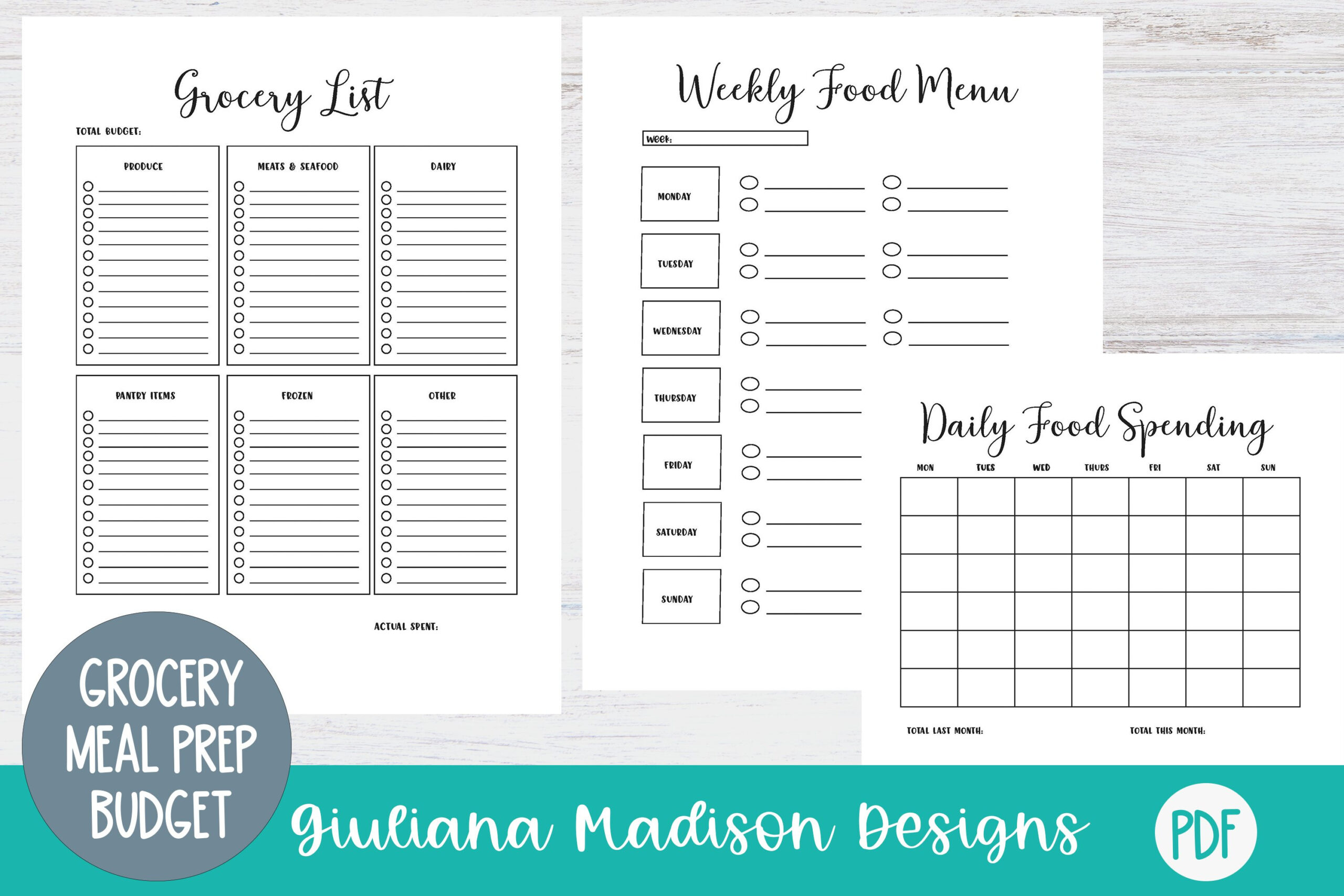 sample grocery budget template